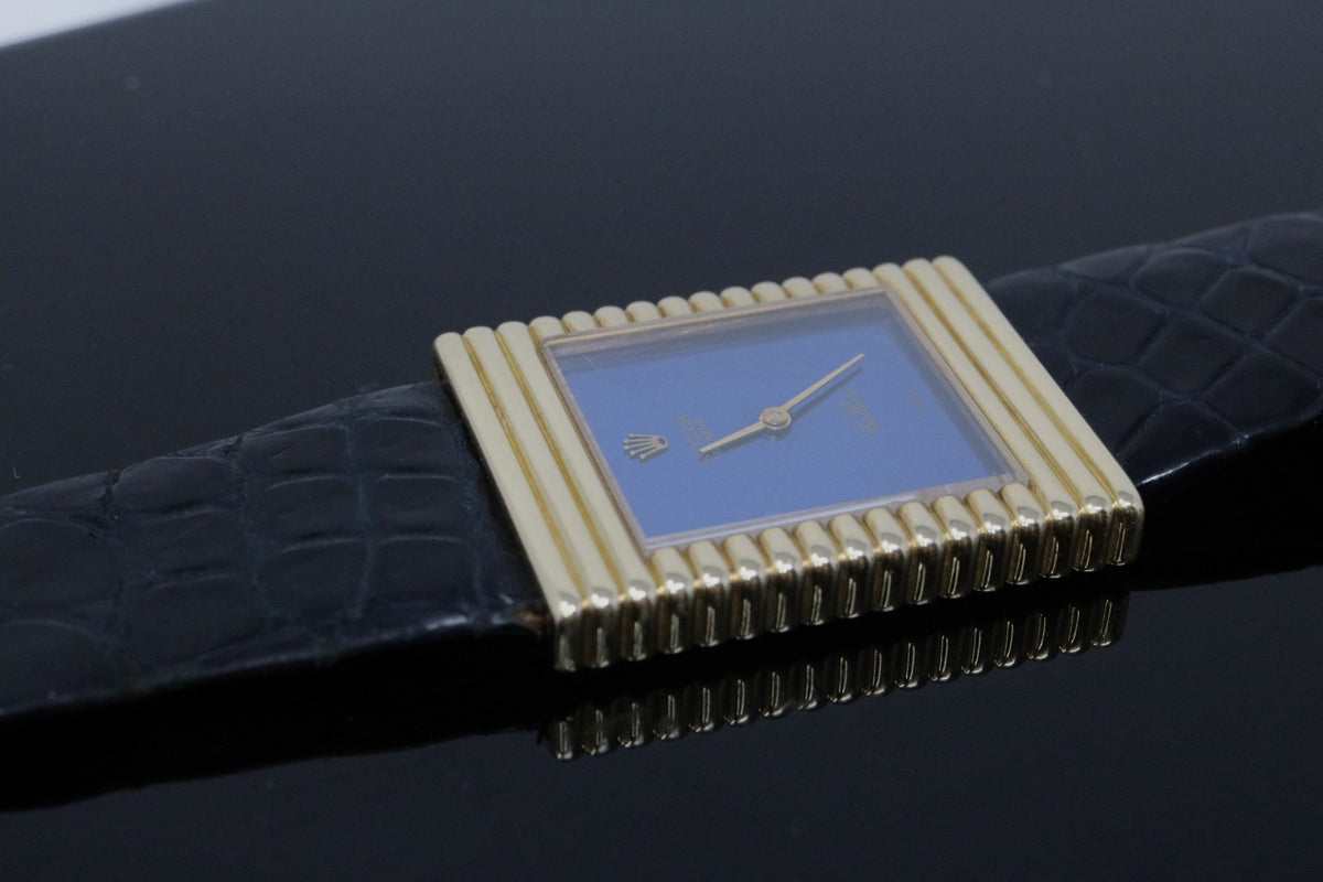 Rolex Cellini Ref. 4012 18k Yellow Gold Electric Blue Dial Manual Wind