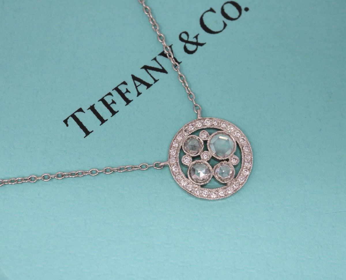 Tiffany & Co Platinum Diamond Cobblestone Pendant Necklace Platinum $4,500